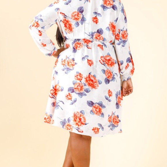 New Plus Size Midi Wrap Floral Dress - Picture 5 of 8